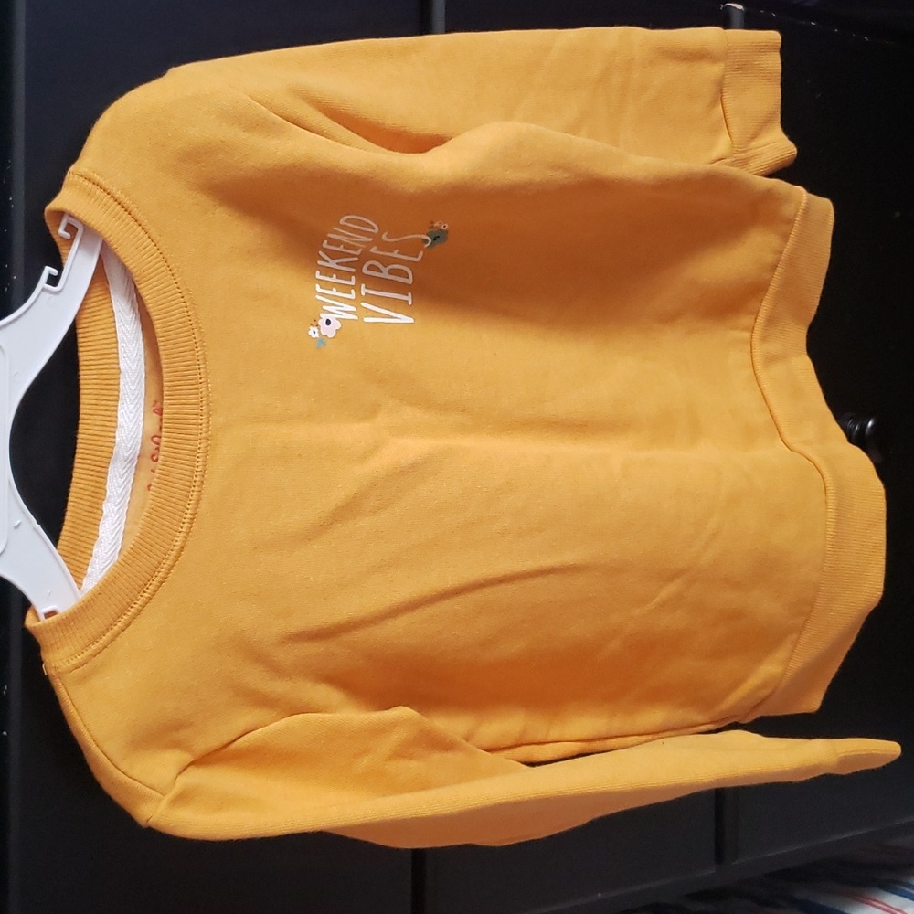 CAT & JACK, Long-sleeved shirt for girls, yellow for the cold season, size XS